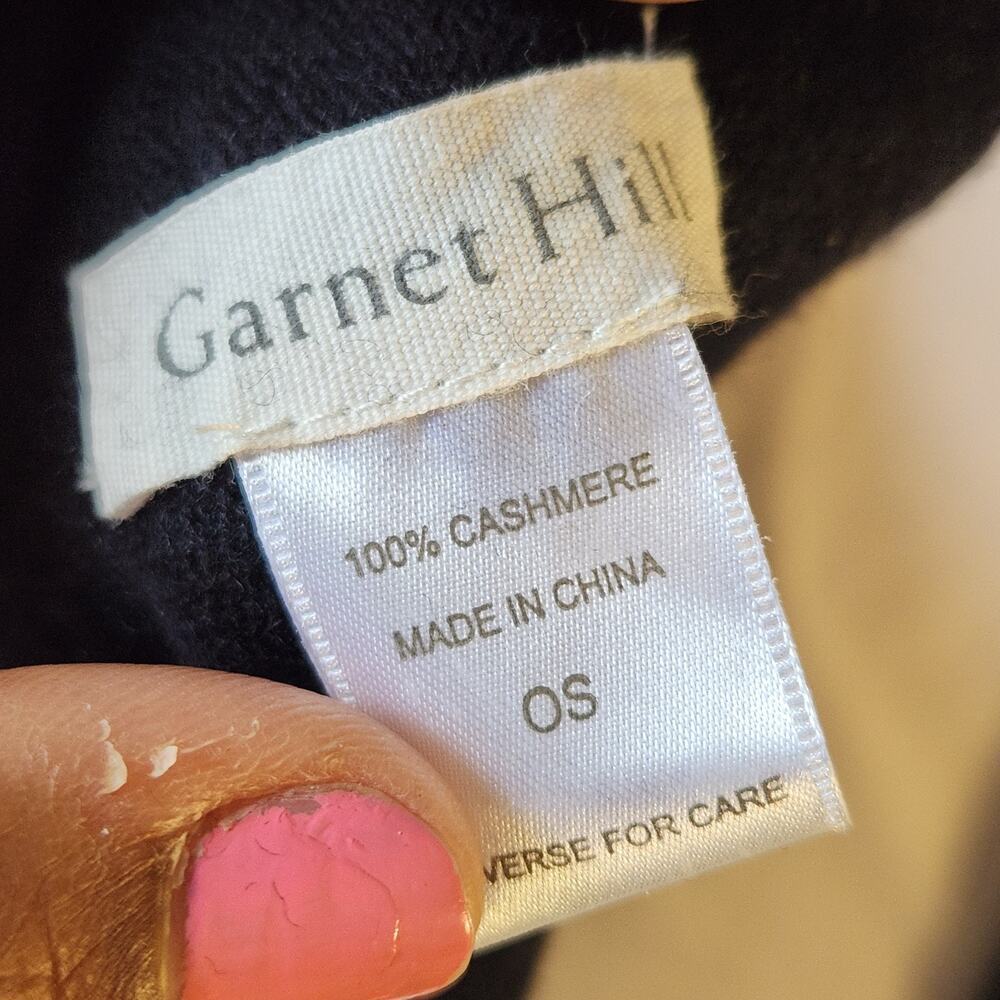 Garnet Hill 100% Cashmere Wrap Shawl 88x28in Quiet Luxury Black Scarf Old Money - Picture 4 of 9